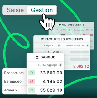 Illustration du tableau de bord multi-entités de Pennylane